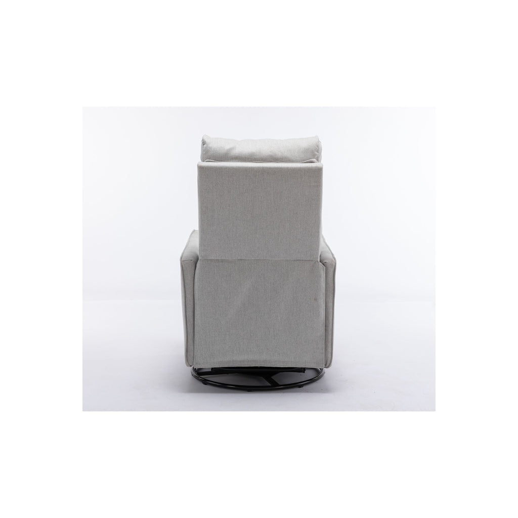 Fauteuil à bascule pivotant en tissu coton et lin