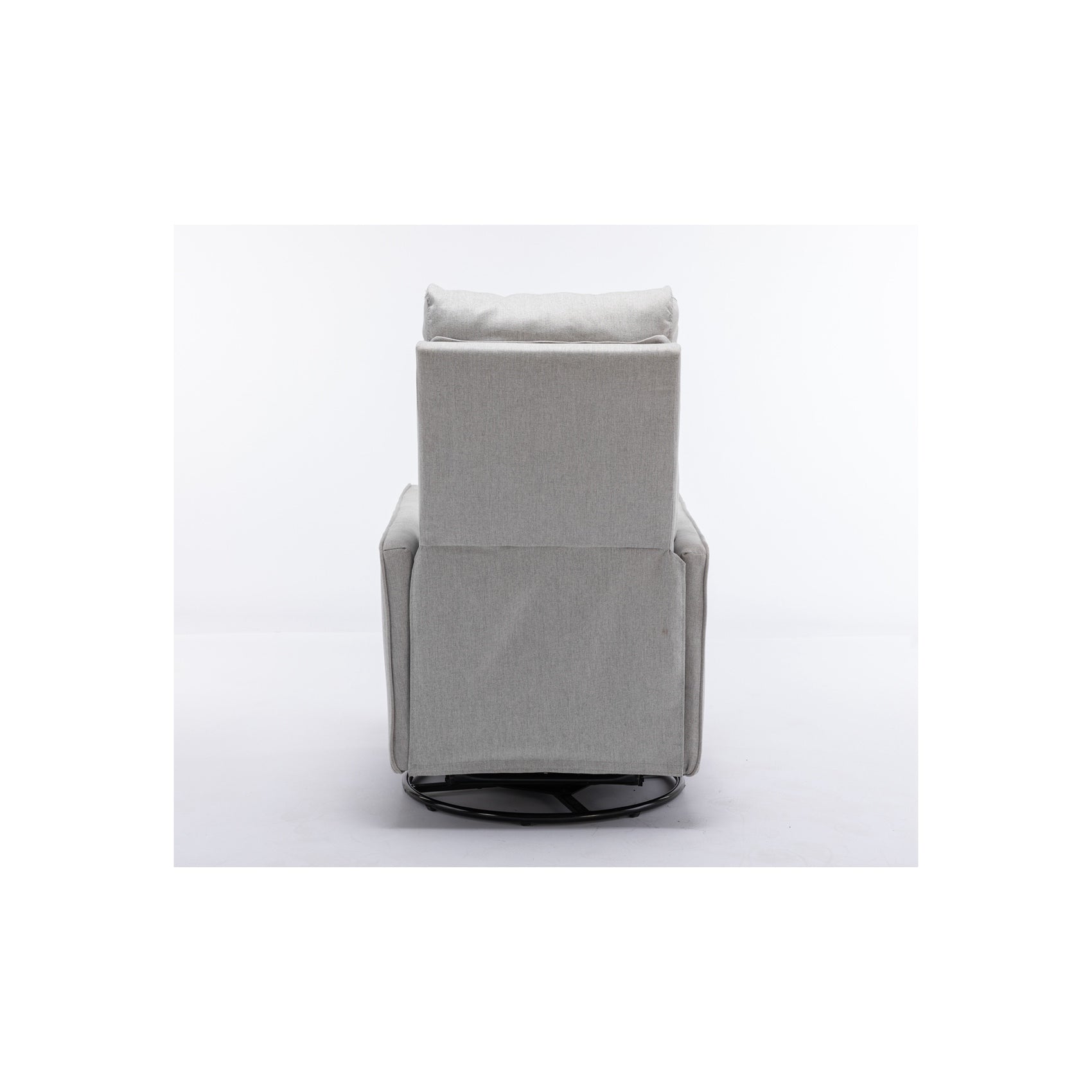 Fauteuil à bascule pivotant en tissu coton et lin