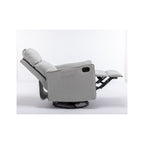 Fauteuil à bascule pivotant en tissu coton et lin