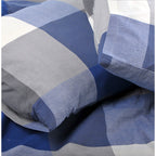 Parure de lit 3 pièces en coton à carreaux et à carreaux