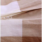 Parure de lit 3 pièces en coton à carreaux et à carreaux