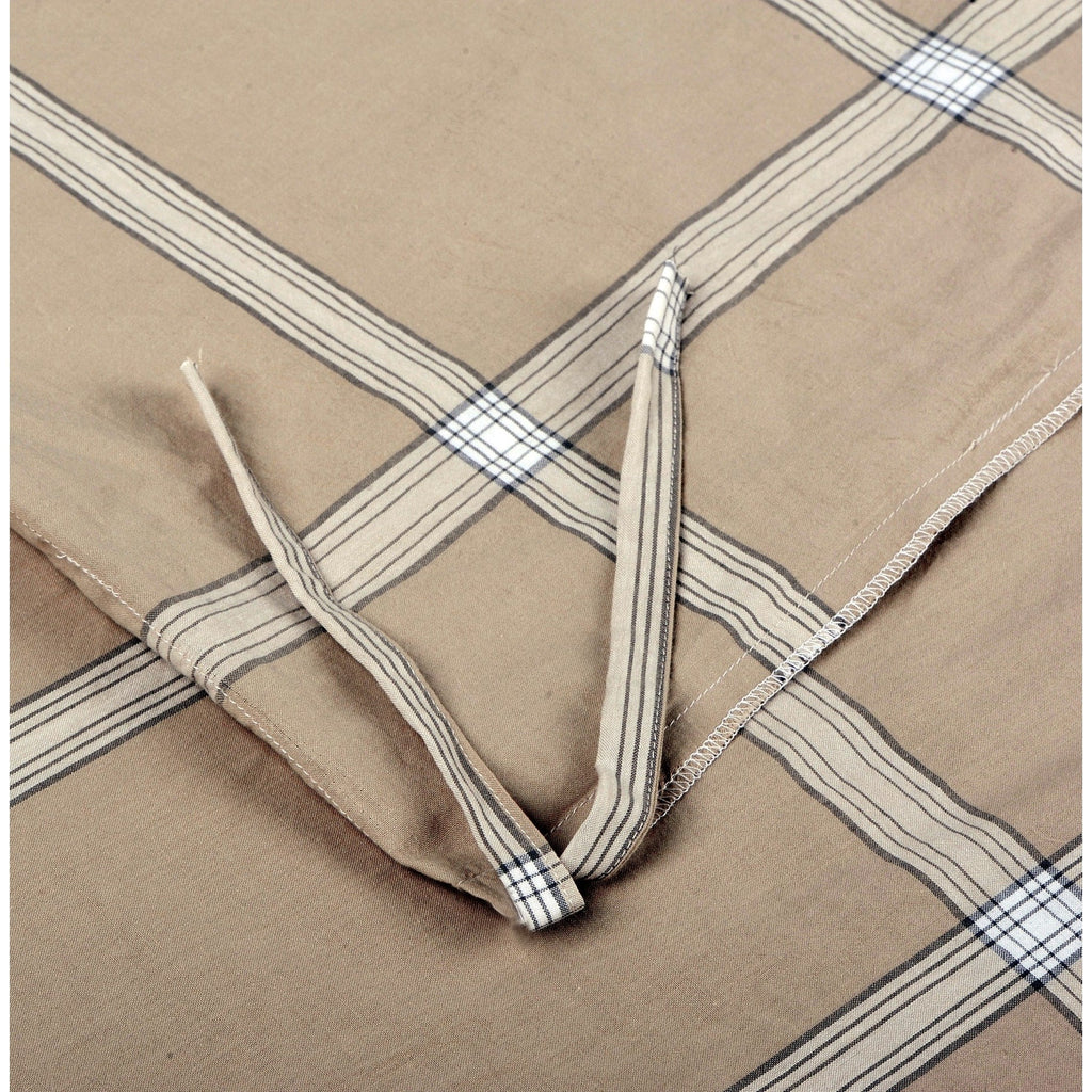 Parure de lit 3 pièces en coton à carreaux et à carreaux