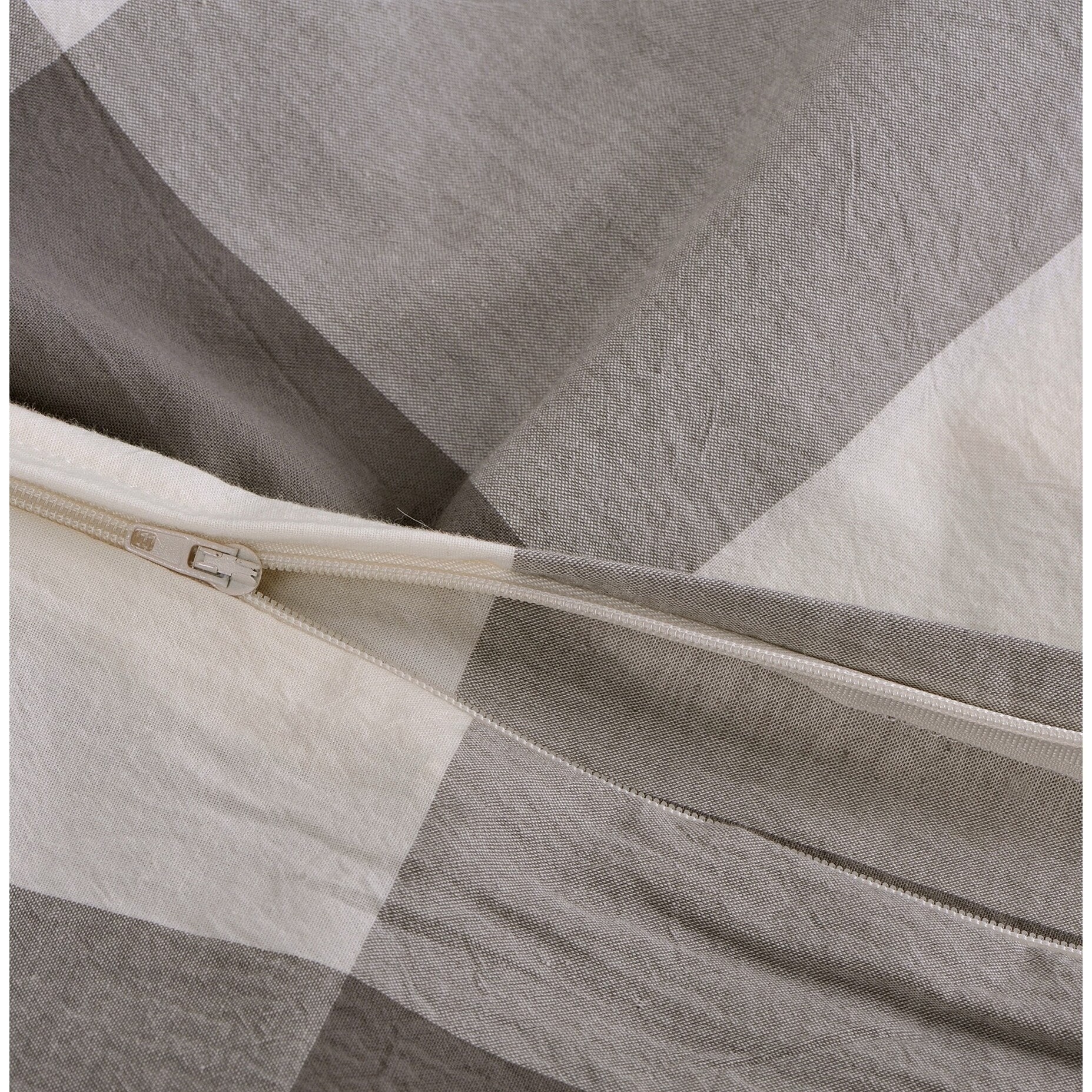 Parure de lit 3 pièces en coton à carreaux et à carreaux