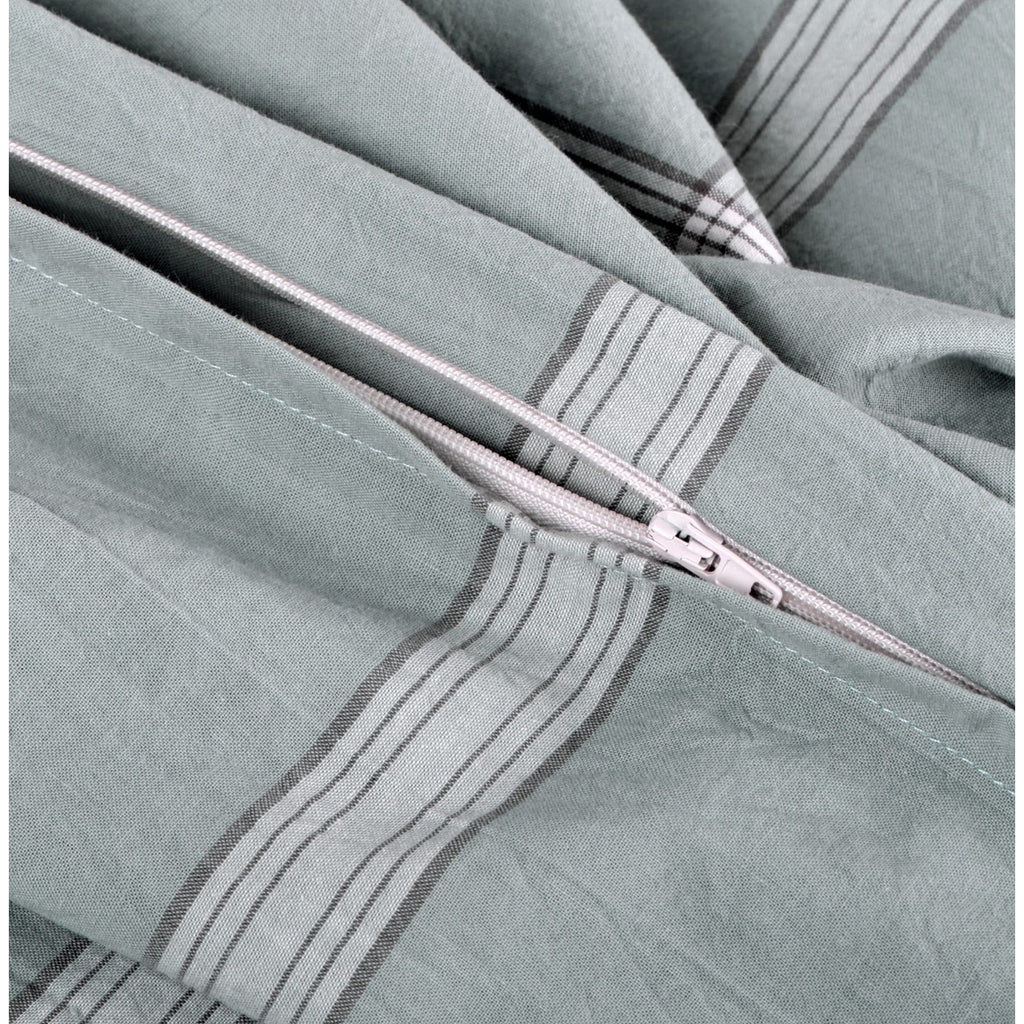 Parure de lit 3 pièces en coton à carreaux et à carreaux