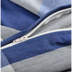 Parure de lit 3 pièces en coton à carreaux et à carreaux