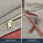 Parure de lit 3 pièces en coton à carreaux et à carreaux