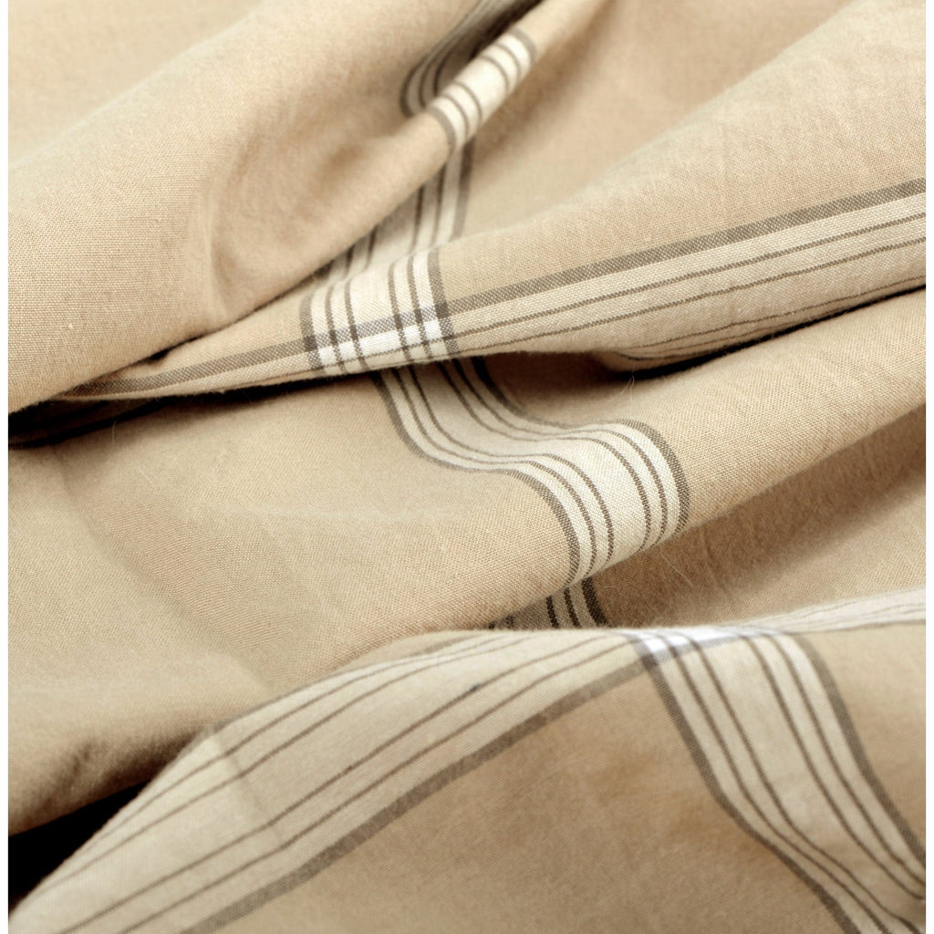 Parure de lit 3 pièces en coton à carreaux et à carreaux