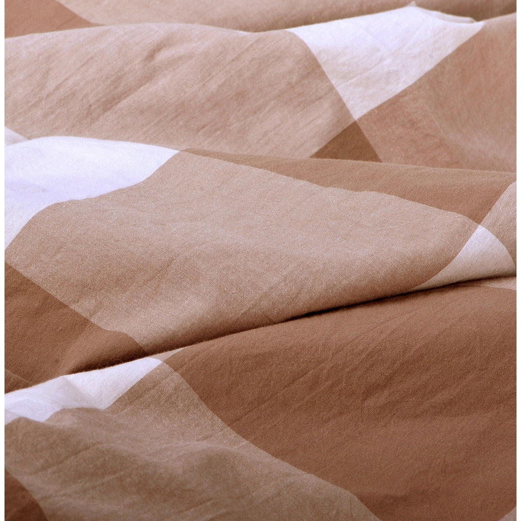 Parure de lit 3 pièces en coton à carreaux et à carreaux