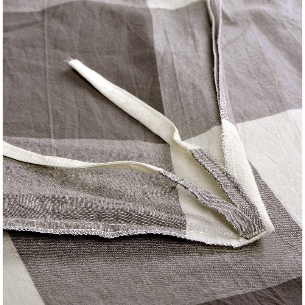 Parure de lit 3 pièces en coton à carreaux et à carreaux