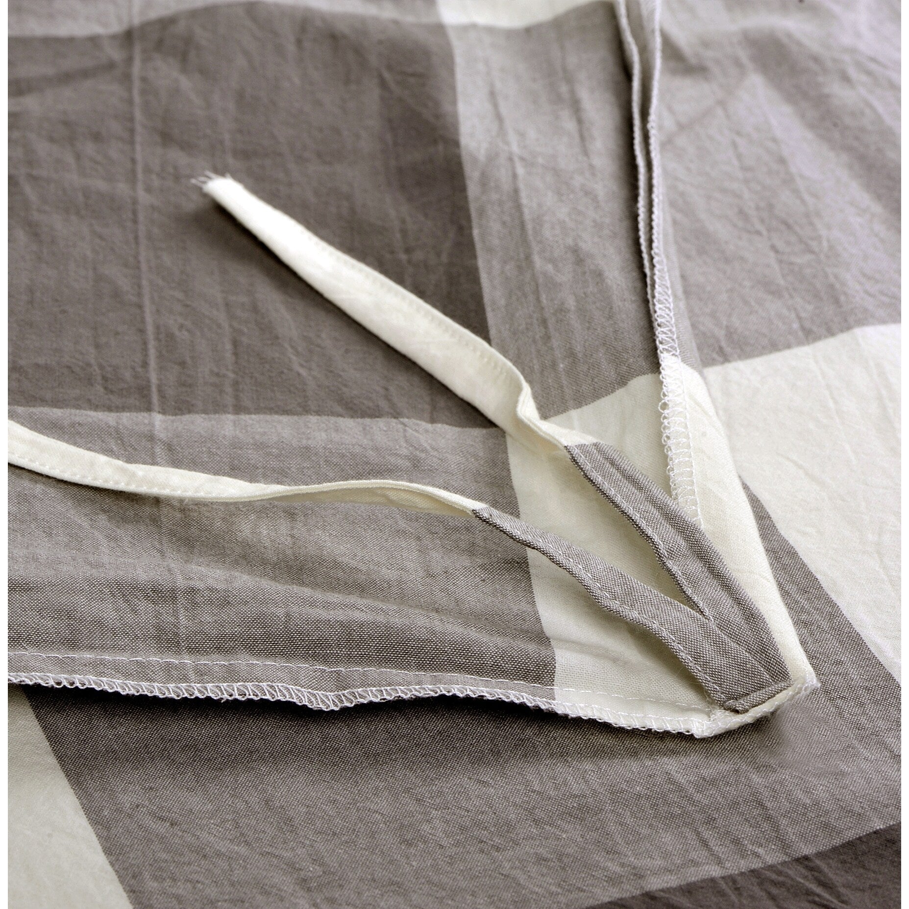 Parure de lit 3 pièces en coton à carreaux et à carreaux