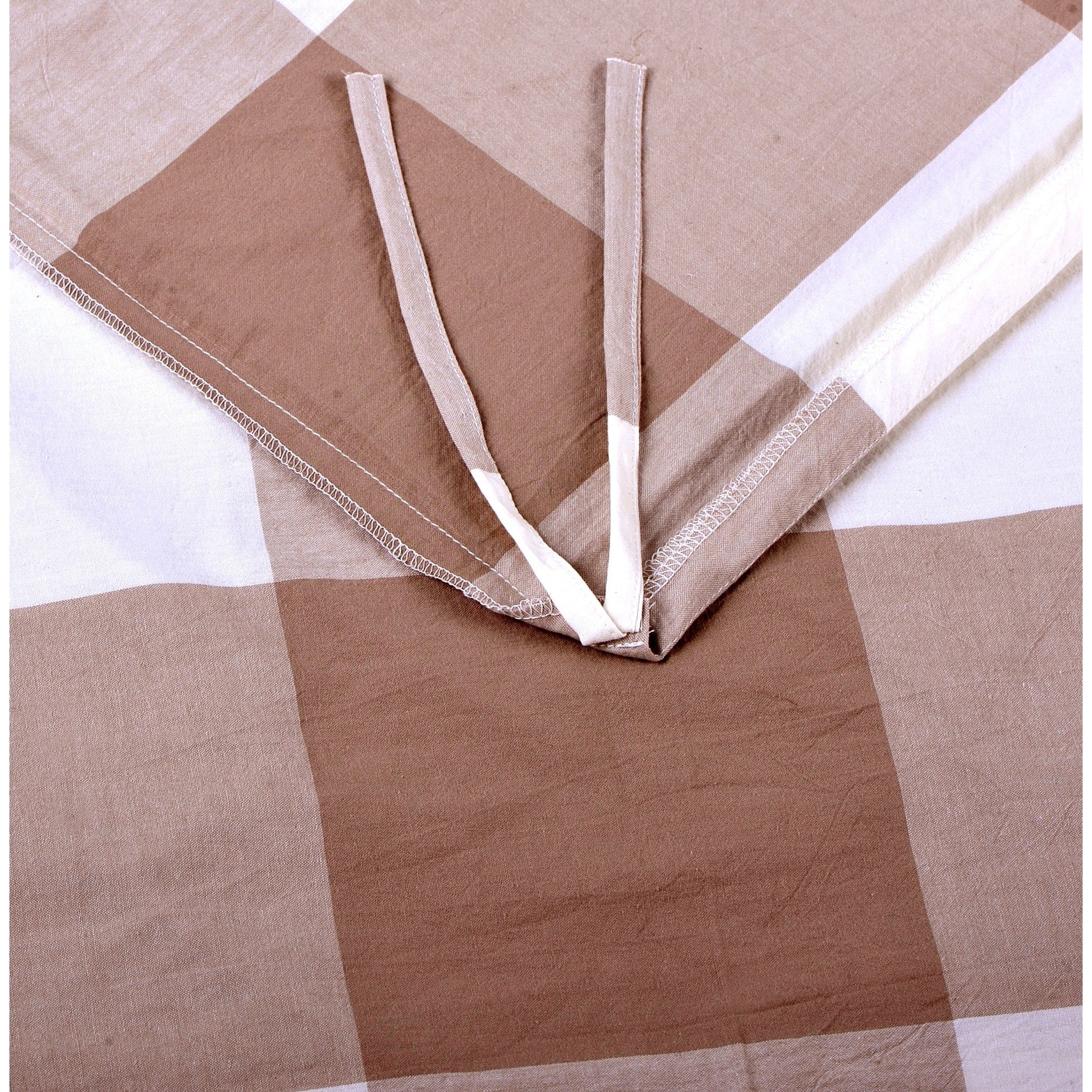 Parure de lit 3 pièces en coton à carreaux et à carreaux