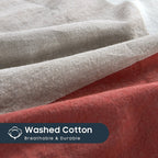 Parure de lit 3 pièces en coton à carreaux et à carreaux