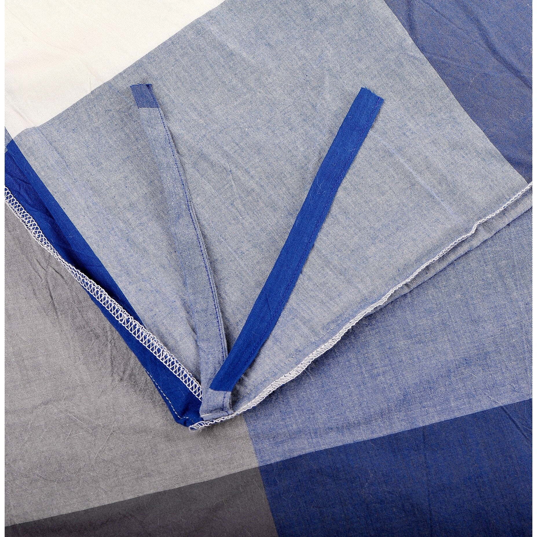 Parure de lit 3 pièces en coton à carreaux et à carreaux