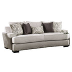 Canapé Coty, 101 pouces, gris clair, 5 coussins décoratifs, coussin d'assise en T