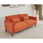 Canapé en velours côtelé avec 2 coussins pour salon et chambre à coucher