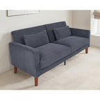 Canapé en velours côtelé avec 2 coussins pour salon et chambre à coucher