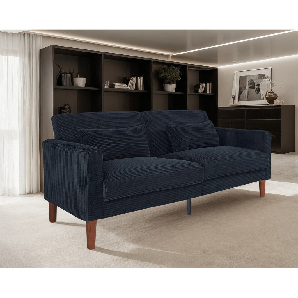 Canapé en velours côtelé avec 2 coussins pour salon et chambre à coucher