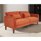 Canapé en velours côtelé avec 2 coussins pour salon et chambre à coucher