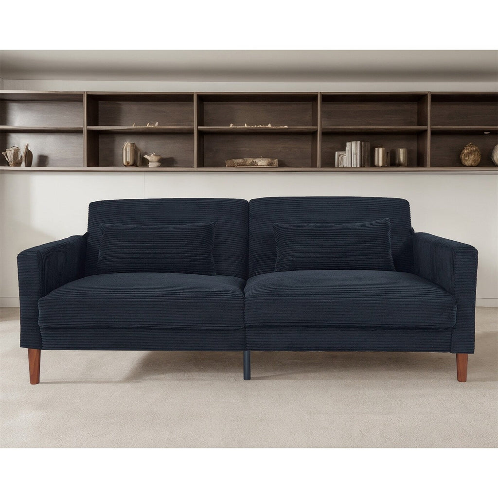 Canapé en velours côtelé avec 2 coussins pour salon et chambre à coucher