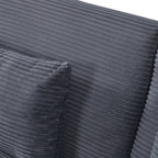 Canapé en velours côtelé avec 2 coussins pour salon et chambre à coucher