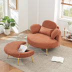 Fauteuil simple Cozy 43 avec 3 coussins - Tissu velours côtelé confortable pour salle de réunion et usage domestique