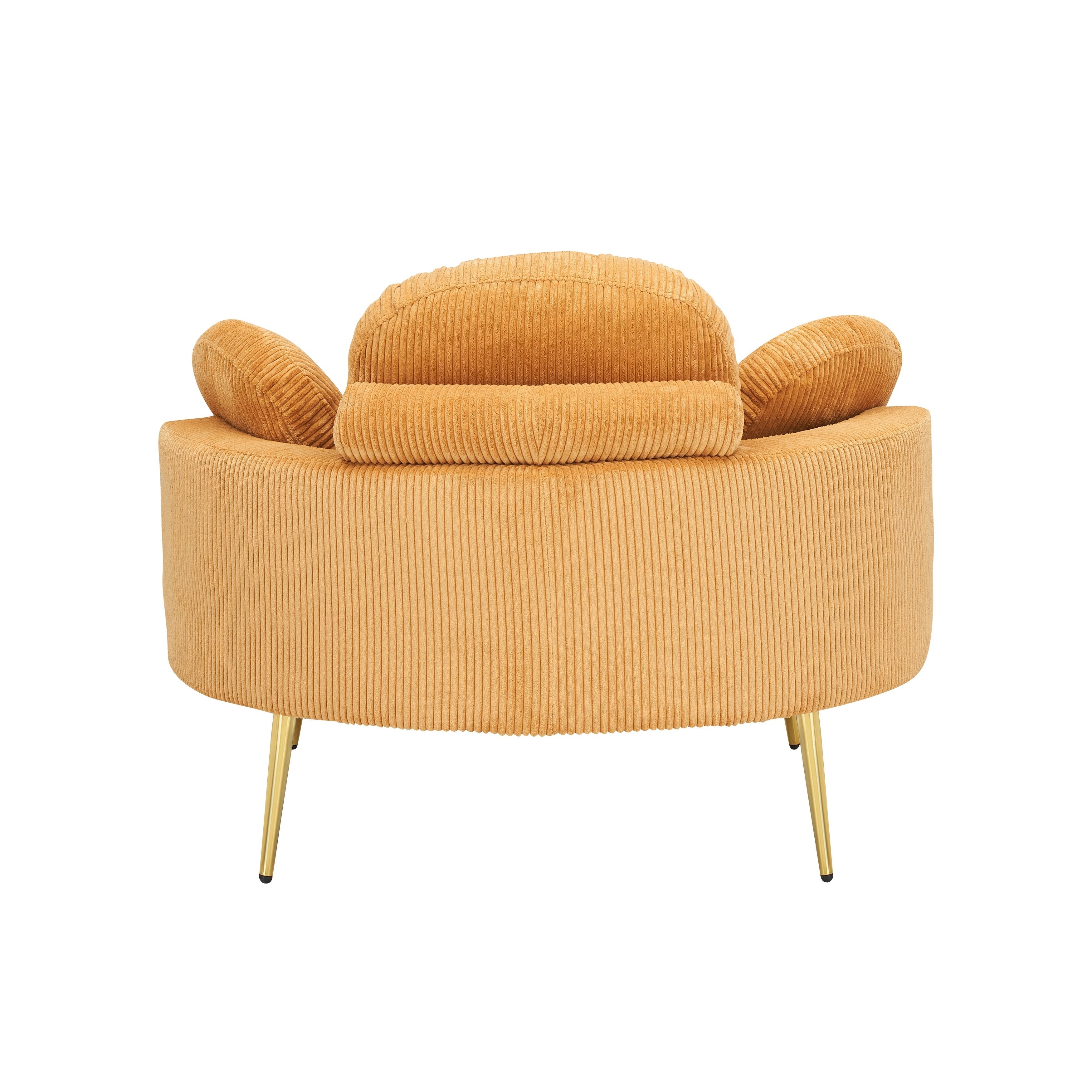 Fauteuil simple Cozy 43 avec 3 coussins - Tissu velours côtelé confortable pour salle de réunion et usage domestique