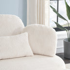 Fauteuil simple Cozy 43 avec 3 coussins - Tissu velours côtelé confortable pour salle de réunion et usage domestique