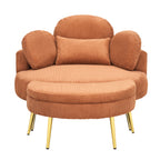 Fauteuil simple Cozy 43 avec 3 coussins - Tissu velours côtelé confortable pour salle de réunion et usage domestique