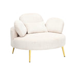 Fauteuil simple Cozy 43 avec 3 coussins - Tissu velours côtelé confortable pour salle de réunion et usage domestique