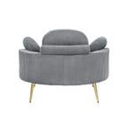 Fauteuil simple Cozy 43 avec 3 coussins - Tissu velours côtelé confortable pour salle de réunion et usage domestique