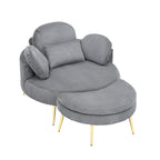 Fauteuil simple Cozy 43 avec 3 coussins - Tissu velours côtelé confortable pour salle de réunion et usage domestique