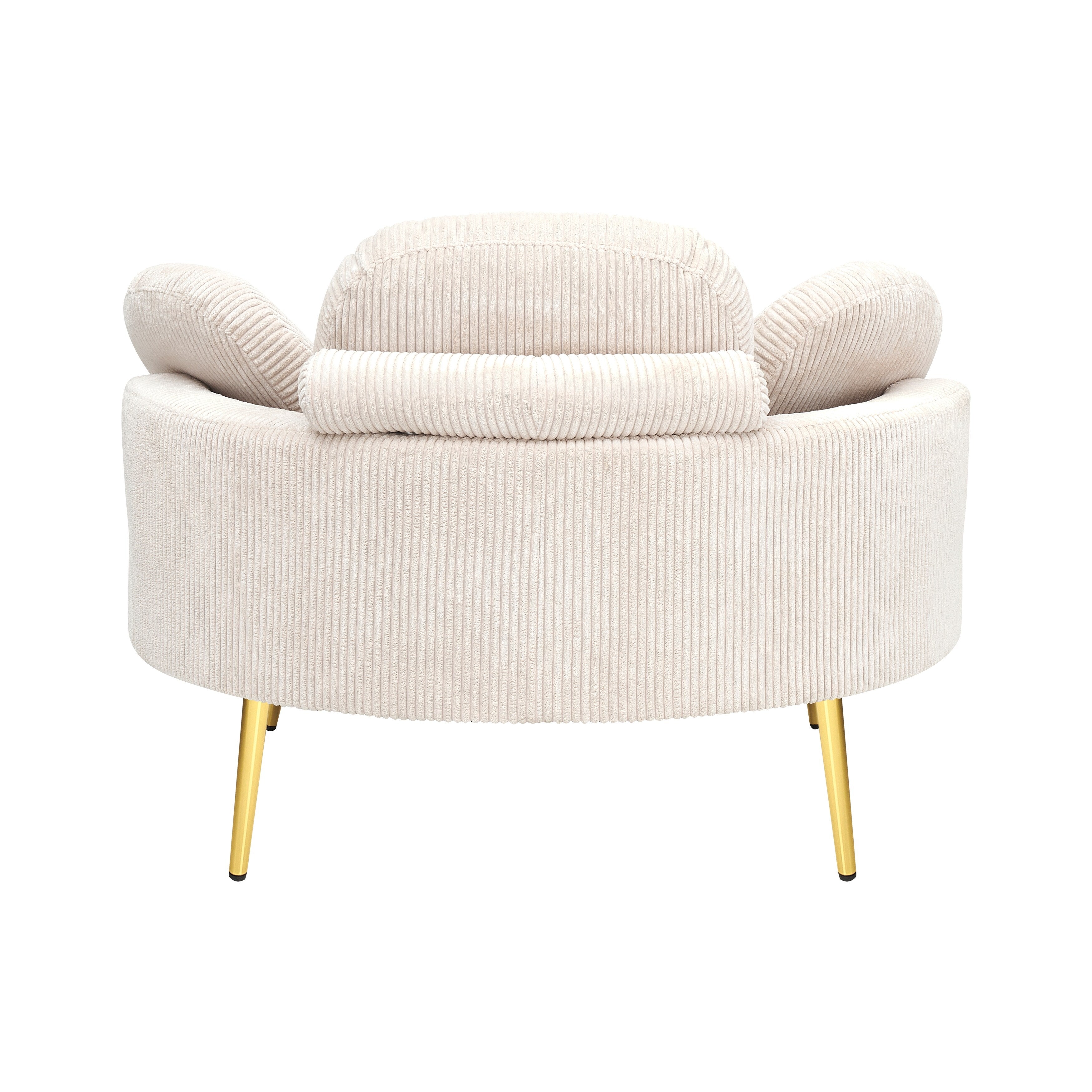 Fauteuil simple Cozy 43 avec 3 coussins - Tissu velours côtelé confortable pour salle de réunion et usage domestique
