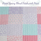 Parure de lit réversible en coton patchwork floral rose Angelina Cozy Line