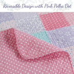 Parure de lit réversible en coton patchwork floral rose Angelina Cozy Line