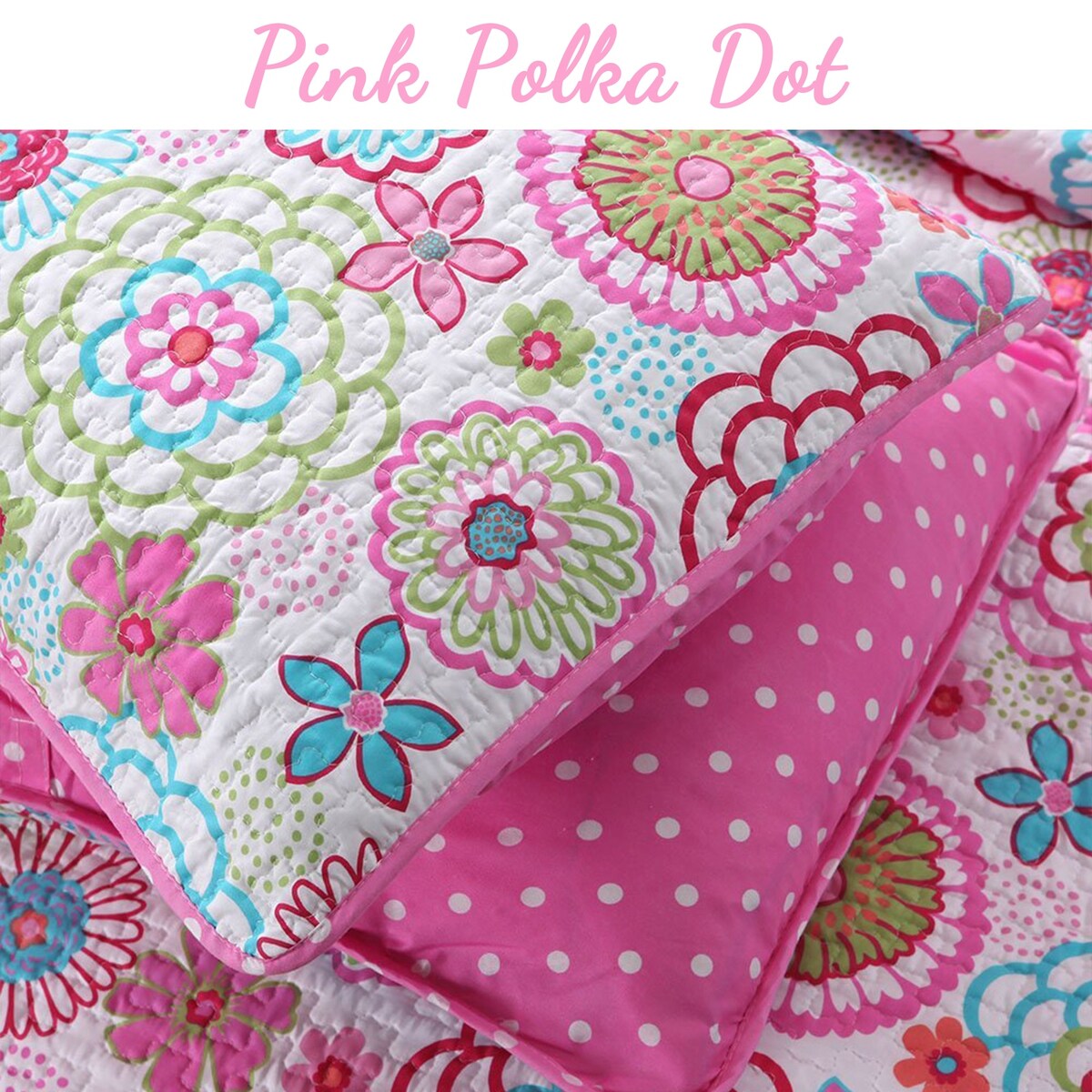 Parure de lit Cozy Line Mariah à motif floral rose pour fille