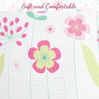 Parure de lit réversible en coton Cozy Line à fleurs roses avec coussins décoratifs