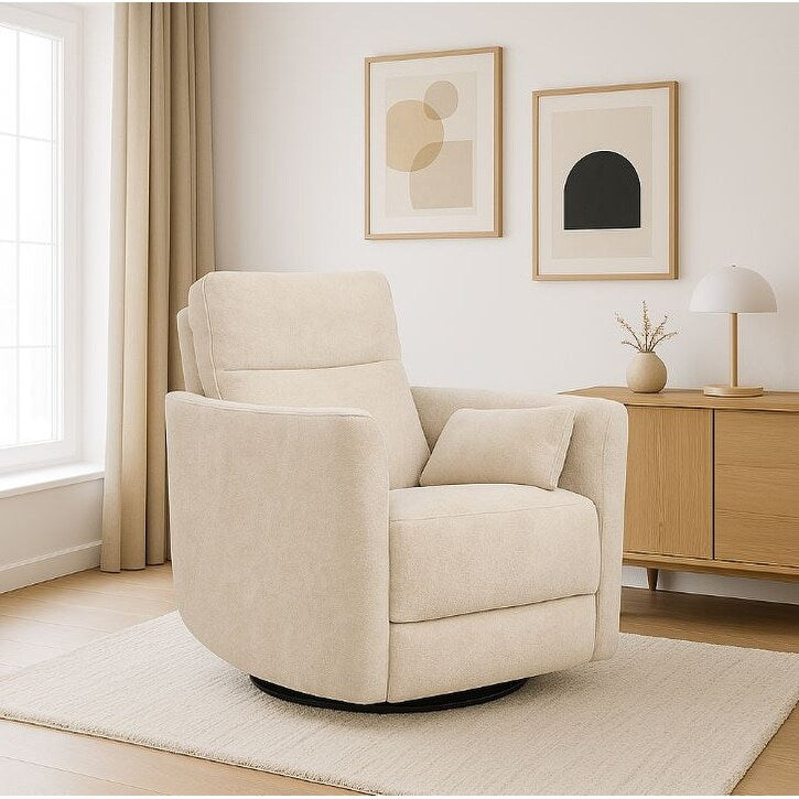 Fauteuil inclinable pivotant manuel en microfibre confortable