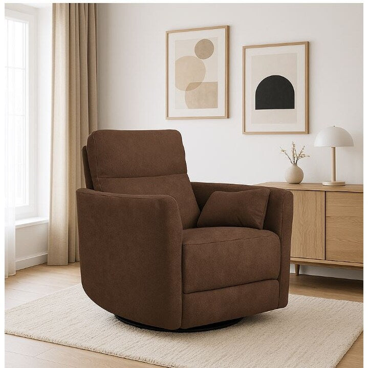 Fauteuil inclinable pivotant manuel en microfibre confortable