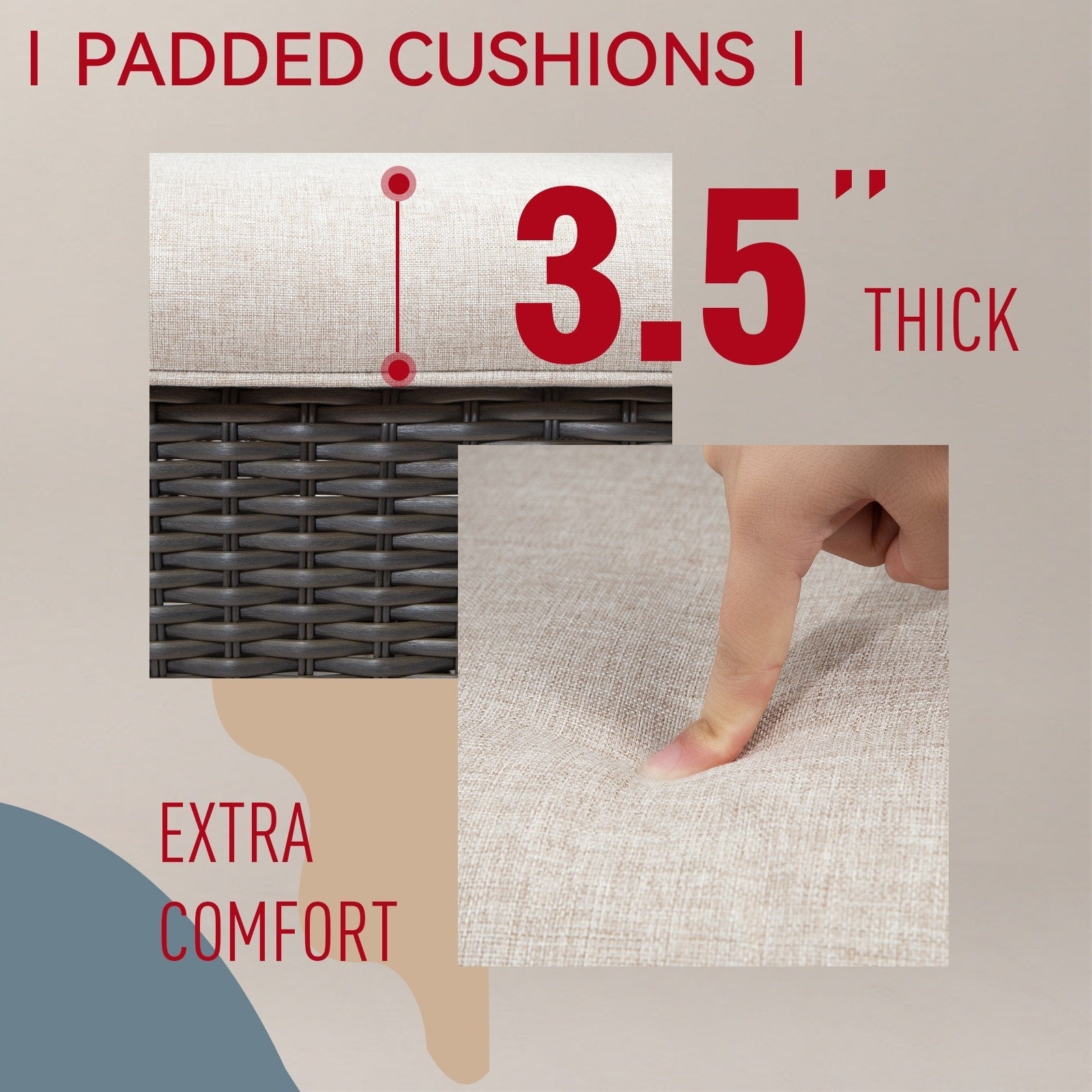 Ensemble de 3 chaises à bascule pivotantes en osier marron pour l'extérieur