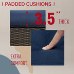 Ensemble de 3 chaises à bascule pivotantes en osier marron pour l'extérieur