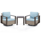 Ensemble de 3 chaises à bascule pivotantes d'extérieur Cozywor avec table d'appoint