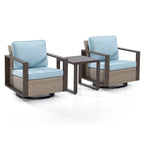 Ensemble de 3 chaises à bascule pivotantes d'extérieur Cozywor avec table d'appoint