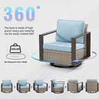 Ensemble de 3 chaises à bascule pivotantes d'extérieur Cozywor avec table d'appoint