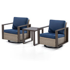 Ensemble de 3 chaises à bascule pivotantes d'extérieur Cozywor avec table d'appoint