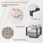 Ensemble de 3 chaises à bascule pivotantes d'extérieur Cozywor avec table d'appoint