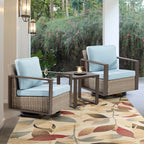 Ensemble de 3 chaises à bascule pivotantes d'extérieur Cozywor avec table d'appoint