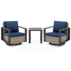 Ensemble de 3 chaises à bascule pivotantes d'extérieur Cozywor avec table d'appoint