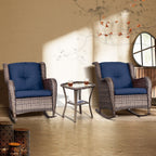 Ensemble de 3 chaises à bascule d'extérieur en osier Cozywor