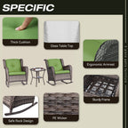 Ensemble de 3 chaises à bascule d'extérieur en osier Cozywor