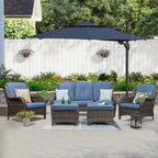 Ensemble de conversation extérieur en osier Cozywor 5 pièces pour patio